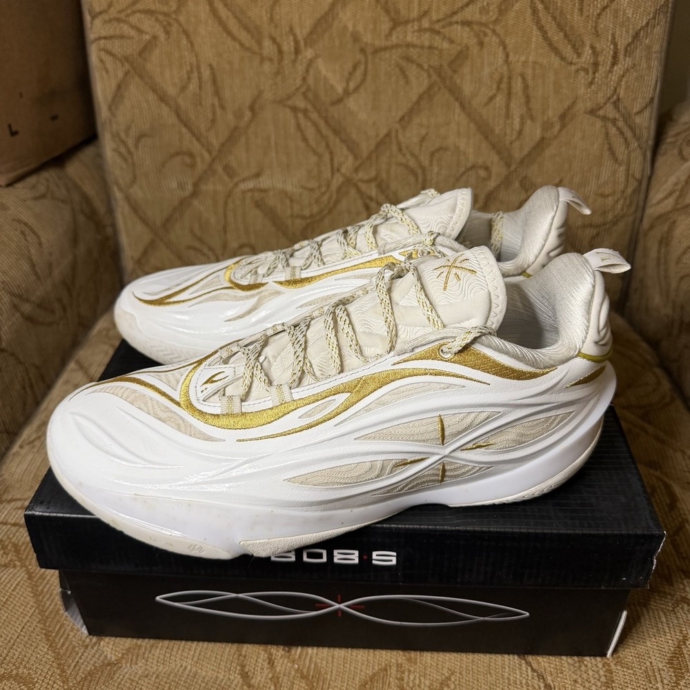 Li-Ning Way of Wade 808 5 Ultra V2 White Gold ABAV045-11 Men's 9.5 Basketball